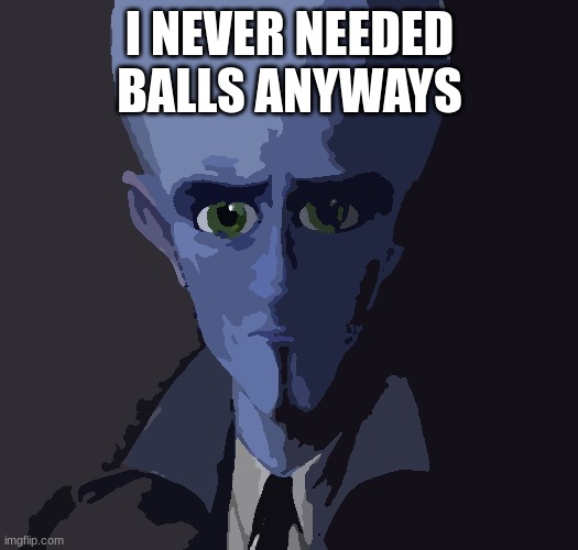 I never needed bitches | I NEVER NEEDED BALLS ANYWAYS | image tagged in i never needed bitches | made w/ Imgflip meme maker