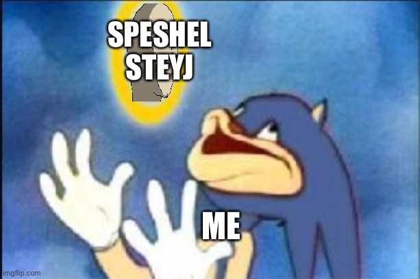 Sonic derp | SPESHEL STEYJ; ME | image tagged in sonic derp | made w/ Imgflip meme maker