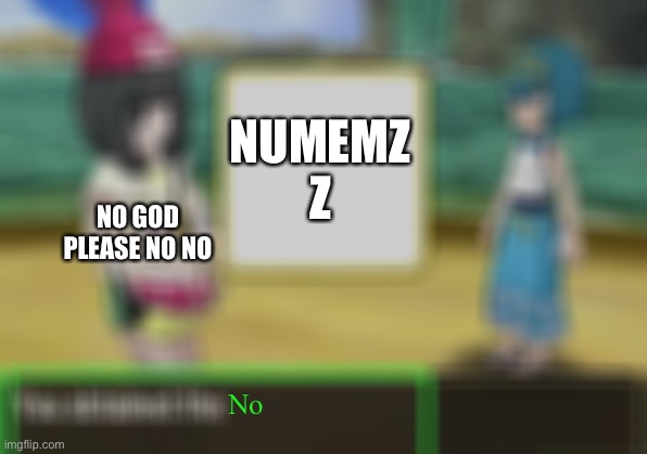 You obtained the | NUMEMZ Z; NO GOD PLEASE NO NO; No | image tagged in you obtained the | made w/ Imgflip meme maker