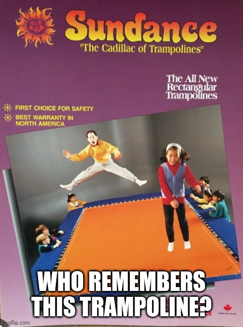 The orange trampoline.. | WHO REMEMBERS THIS TRAMPOLINE? | image tagged in memes,90s | made w/ Imgflip meme maker