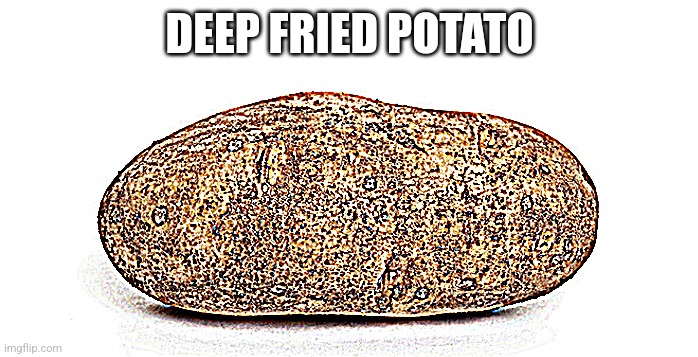 This isn't how you fry potatoes ? | DEEP FRIED POTATO | image tagged in potato,walmart,deep fried | made w/ Imgflip meme maker