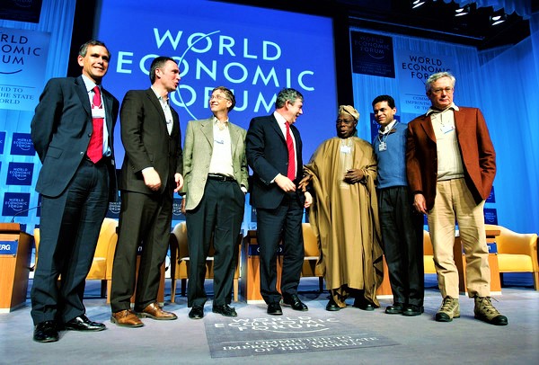 High Quality Bill Gates and WEF members Blank Meme Template