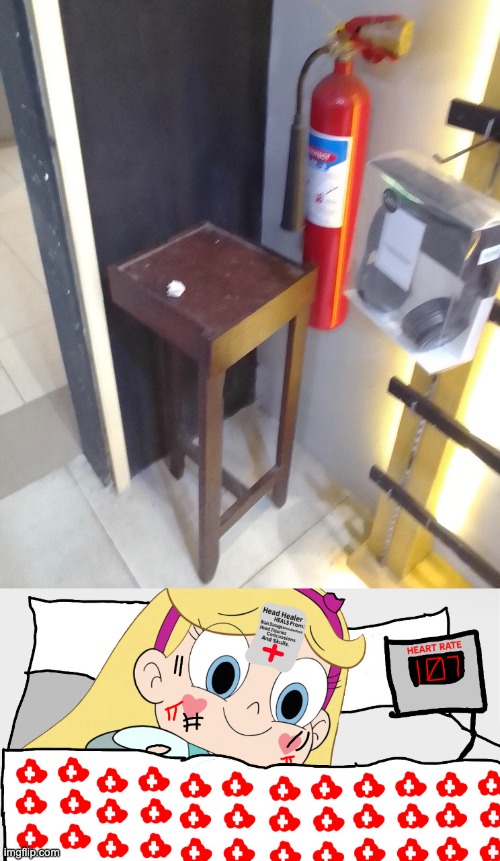 one slip and a hospital trip | image tagged in star vs the forces of evil,you had one job,memes,failure,design fails,dangerous | made w/ Imgflip meme maker