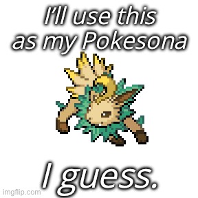 I’ll use this as my Pokesona; I guess. | made w/ Imgflip meme maker