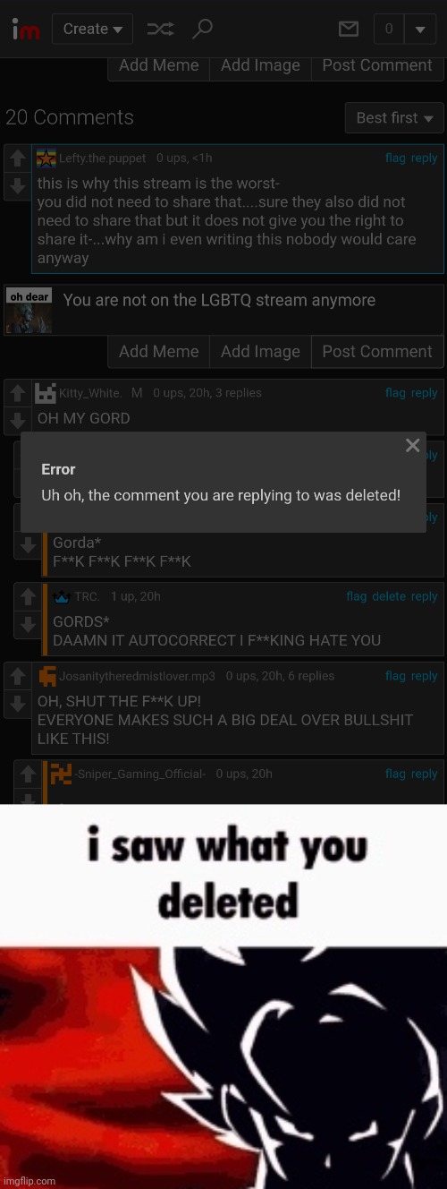 image tagged in i saw what you deleted | made w/ Imgflip meme maker
