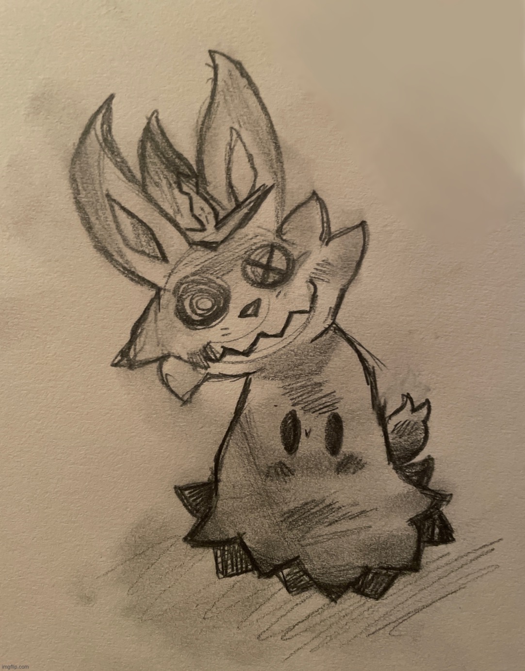 Fusing other Pokémon with mimikyu pt.1 :Cinderace(which Pokémon next?)IF YOU COMMENT ON THIS IMAGE AN UPVOTE WOULD B APPRECIATED | image tagged in mimikyu,pokemon,mimikyu cinderace fusion,why are you reading this | made w/ Imgflip meme maker