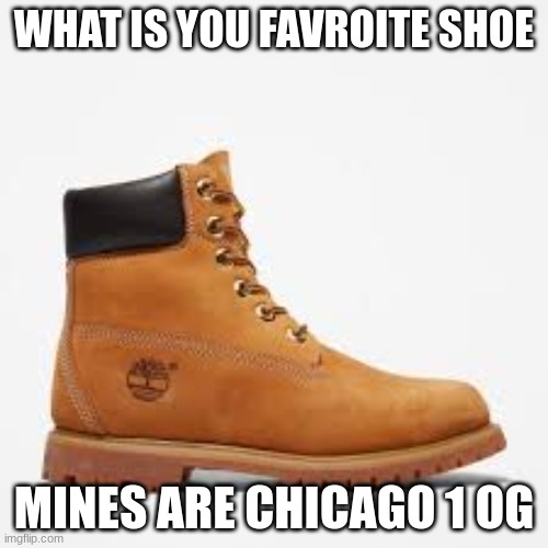 whats yours? | WHAT IS YOU FAVROITE SHOE; MINES ARE CHICAGO 1 OG | made w/ Imgflip meme maker