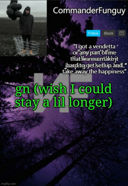 Bai | gn (wish I could stay a lil longer) | image tagged in commanderfunguy nf template thx yachi | made w/ Imgflip meme maker