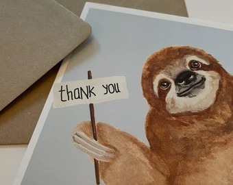 Sloth thank you Blank Meme Template