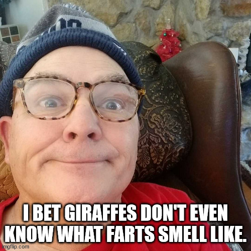 Durl Earl | I BET GIRAFFES DON'T EVEN KNOW WHAT FARTS SMELL LIKE. | image tagged in durl earl | made w/ Imgflip meme maker