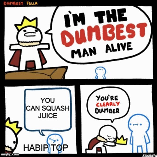 me in maths class | YOU CAN SQUASH JUICE; HABIP TOP | image tagged in i'm the dumbest man alive | made w/ Imgflip meme maker