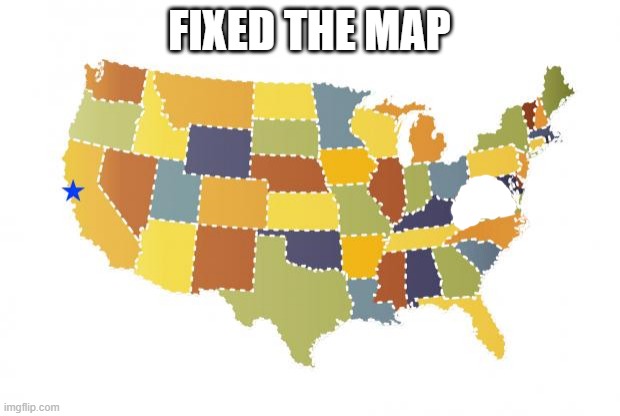 i deleted all of virginia and fake virginia (west virginia) | FIXED THE MAP | image tagged in us maps | made w/ Imgflip meme maker