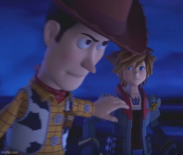 Woody stopping Sora meme template | image tagged in woody stopping sora meme template | made w/ Imgflip meme maker