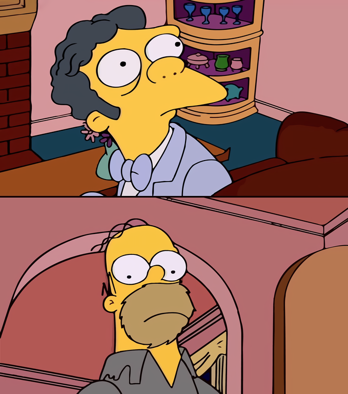 High Quality Homer simpson and mo staring Blank Meme Template