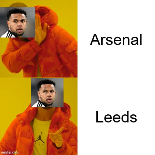 Weston McKennie transfer | Arsenal; Leeds | image tagged in memes,drake hotline bling | made w/ Imgflip meme maker