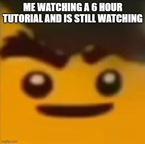ME WATCHING A 6 HOUR TUTORIAL AND IS STILL WATCHING | image tagged in cole cursed image | made w/ Imgflip meme maker