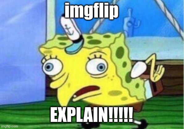 Mocking Spongebob Meme | imgflip; EXPLAIN!!!!! | image tagged in memes,mocking spongebob | made w/ Imgflip meme maker
