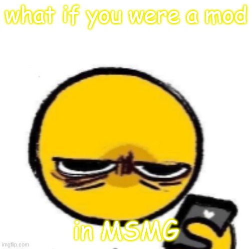 looking at phone | what if you were a mod; in MSMG | image tagged in looking at phone | made w/ Imgflip meme maker