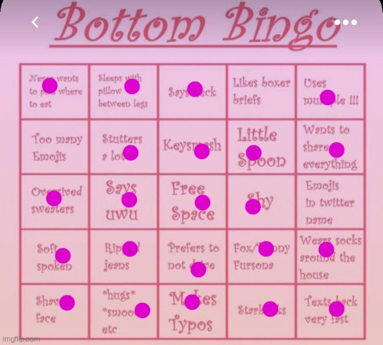 uwu | image tagged in bottom bingo | made w/ Imgflip meme maker