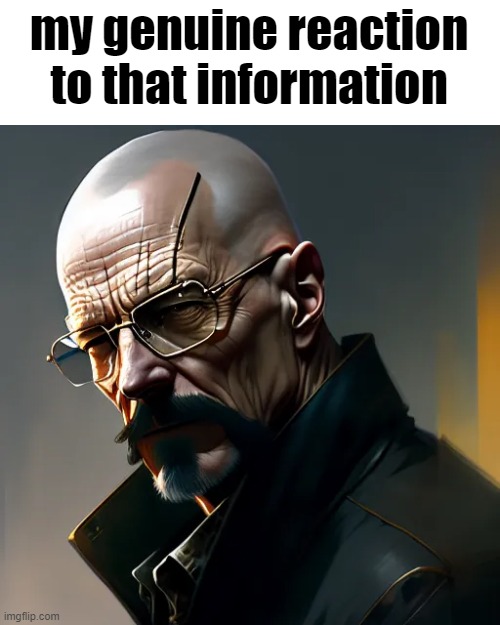 Epic Walter | my genuine reaction to that information | image tagged in epic walter | made w/ Imgflip meme maker