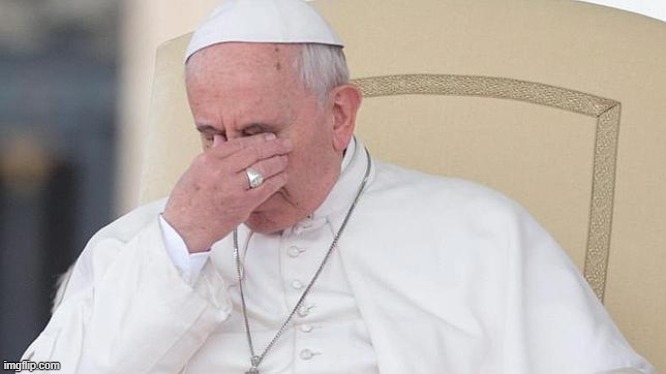 Pope Face Palm | image tagged in pope face palm | made w/ Imgflip meme maker