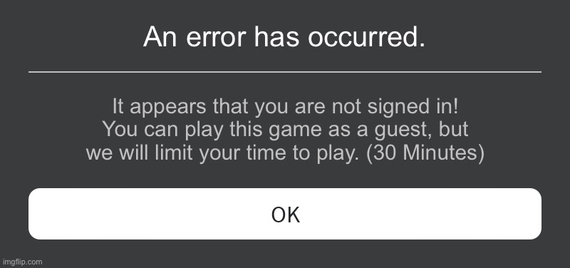 The scariest Roblox error code: - Imgflip