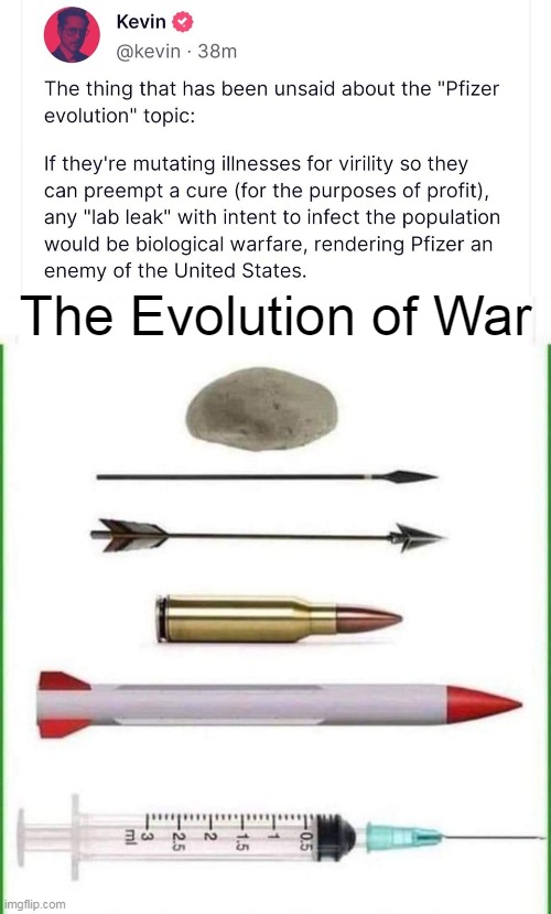Imagine a Jab So Safe You Have To Be Threatened To Take For A Virus From Which You Would Probably Survive Anyway. |  The Evolution of War | image tagged in politics,pfizer,enemy,liberals vs conservatives,good soldiers follow orders,modern warfare | made w/ Imgflip meme maker