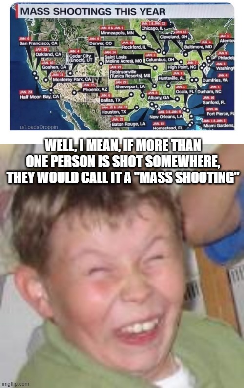 Let the Propaganda Begin | WELL, I MEAN, IF MORE THAN ONE PERSON IS SHOT SOMEWHERE, THEY WOULD CALL IT A "MASS SHOOTING" | image tagged in duh kid | made w/ Imgflip meme maker