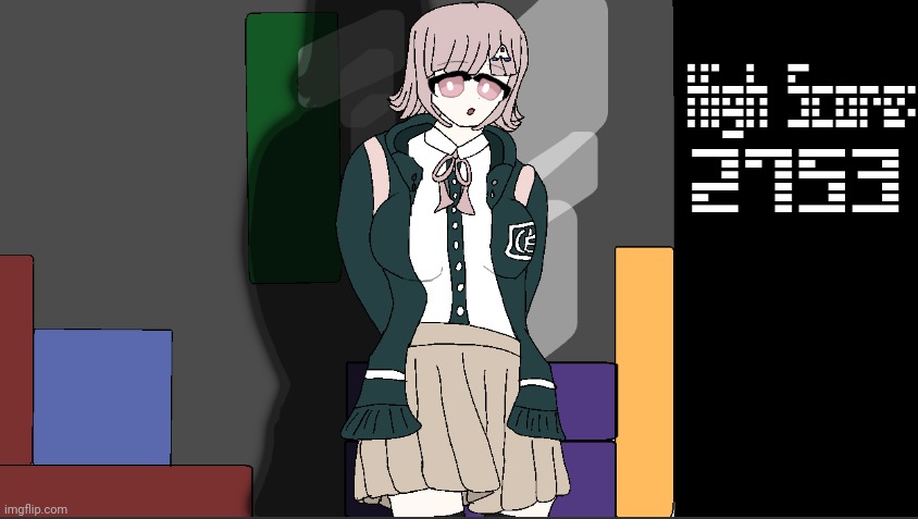 I decided to draw Chiaki all night,  and it turned out wonky | image tagged in danganronpa | made w/ Imgflip meme maker