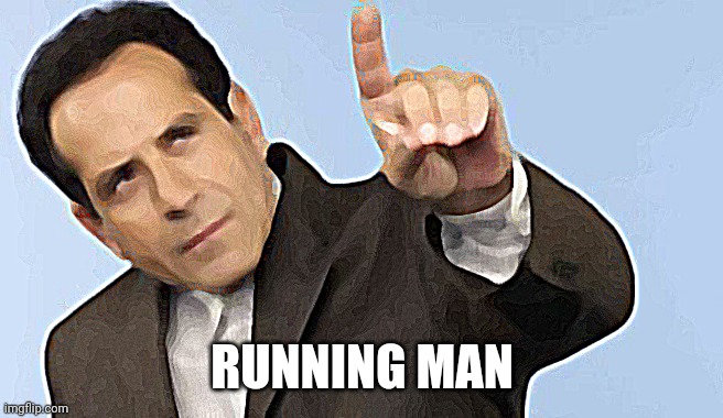 Adrian Monk point up | RUNNING MAN | image tagged in adrian monk point up | made w/ Imgflip meme maker