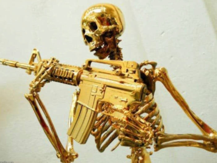 Golden skeleton Blank Meme Template