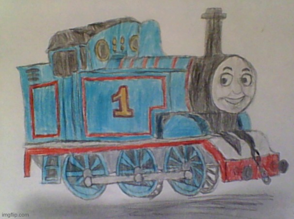 1983 Pilot Thomas | image tagged in thomas the tank engine,drawing | made w/ Imgflip meme maker