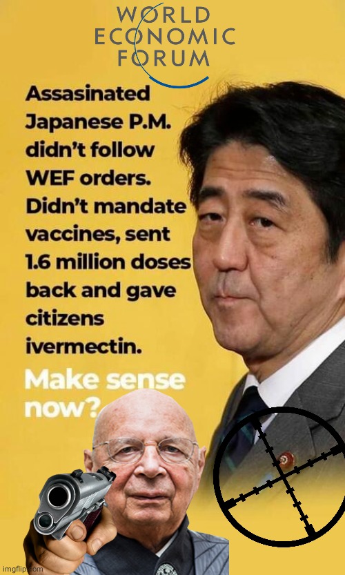 Did WEF assassinate Japan PM | image tagged in nwo | made w/ Imgflip meme maker