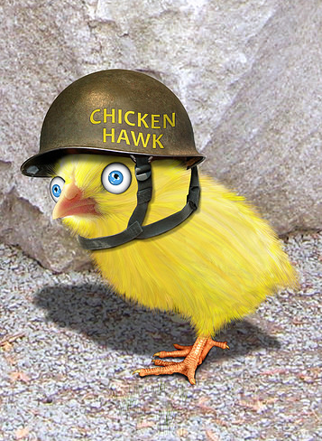 Chickenhawk Chicken hawk coward draft-dodger Republican JPP Blank Meme Template