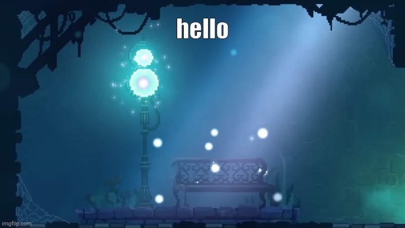 hello | image tagged in bench | made w/ Imgflip meme maker