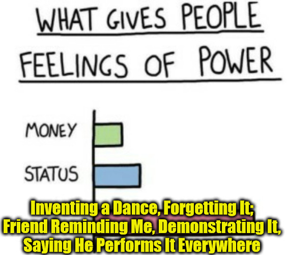 Dance's Called -Starting the Lawnmower- [More Involved Than You Might Imagine (LOL)] | Inventing a Dance, Forgetting It;
Friend Reminding Me, Demonstrating It,
Saying He Performs It Everywhere | image tagged in what gives people feelings of power,funny dancing,dancing,memory,friends,best friends | made w/ Imgflip meme maker