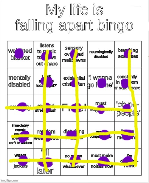 hmmmmmmmm i don't think this is a good sign | image tagged in my life is falling apart bingo | made w/ Imgflip meme maker