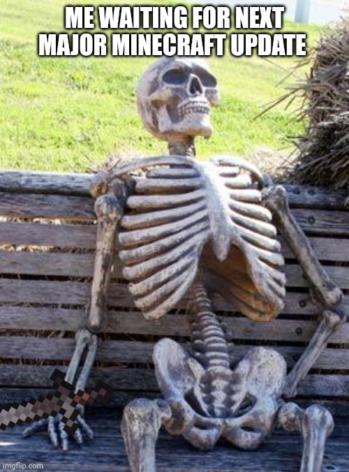 Minecraft | ME WAITING FOR NEXT MAJOR MINECRAFT UPDATE | image tagged in memes,waiting skeleton | made w/ Imgflip meme maker