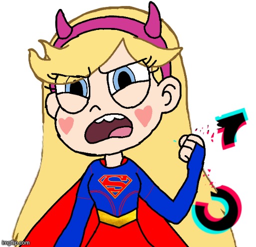 Star Butterfly becomes a True Superhero | image tagged in tiktok sucks,star vs the forces of evil,svtfoe,star butterfly,supergirl,memes | made w/ Imgflip meme maker