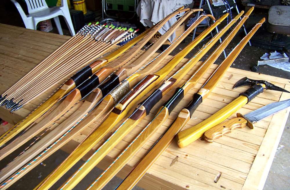 A few projects I did last fall. | image tagged in bows,tomahawk | made w/ Imgflip meme maker
