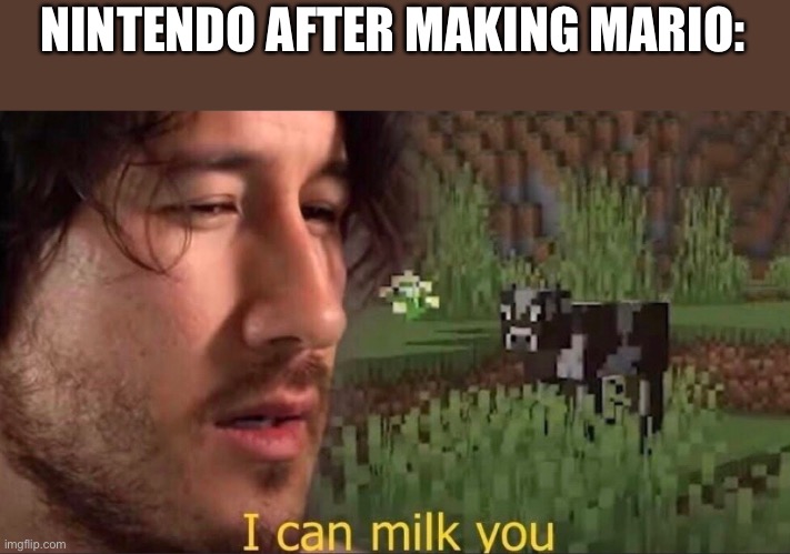 They have soooo many Mario games |  NINTENDO AFTER MAKING MARIO: | image tagged in i can milk you template,nintendo,mario | made w/ Imgflip meme maker