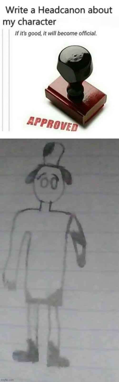 image tagged in write a headcanon about my character | made w/ Imgflip meme maker