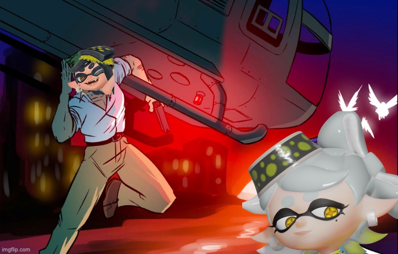 Squid Sister meme I guess | image tagged in splatoon,splatoon 2,splatoon 3,squid sisters,callie | made w/ Imgflip meme maker