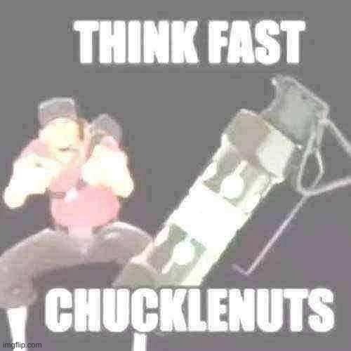think fast chucklenuts | image tagged in think fast chucklenuts | made w/ Imgflip meme maker