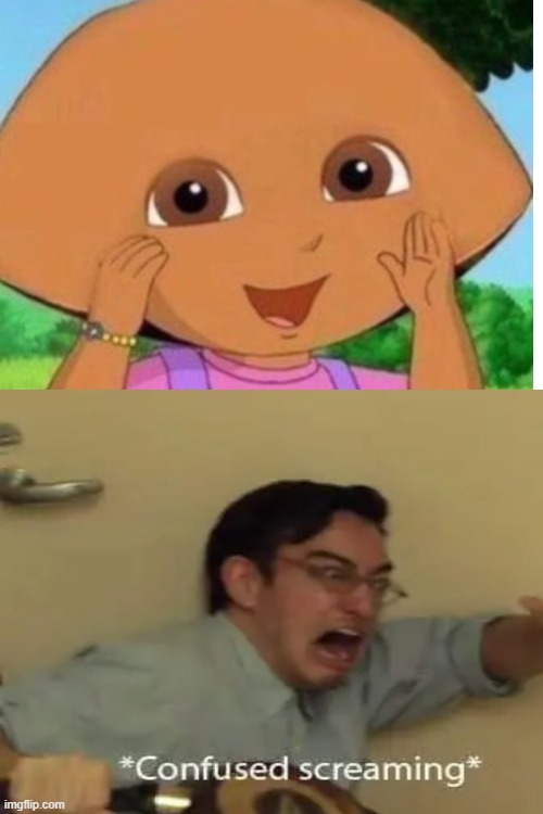 dora head | image tagged in dora the explorer,memes,cursed image,funny,oh wow are you actually reading these tags | made w/ Imgflip meme maker