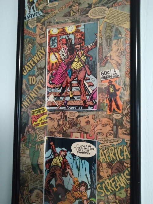 Husband's Old Indiana Jones Comics I Made into Mod Podge Wall Art (1.23.23) | made w/ Imgflip meme maker