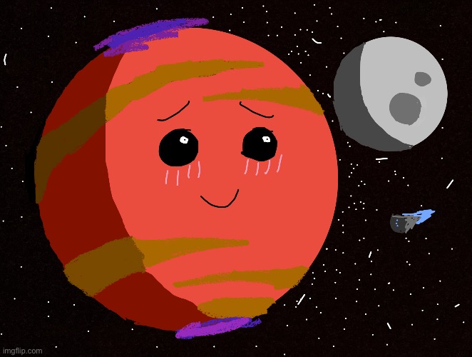Cute planet | image tagged in drawing | made w/ Imgflip meme maker