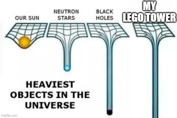 heaviest objects | MY LEGO TOWER | image tagged in heaviest objects,lego,tower,childhood | made w/ Imgflip meme maker