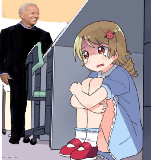 Sniffernator | image tagged in anime girl hiding from terminator,politics lol,memes,biden | made w/ Imgflip meme maker