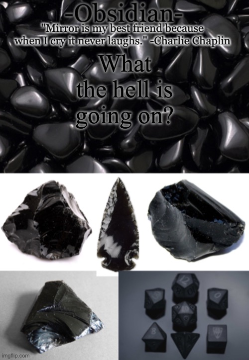Obsidian | What the hell is going on? | image tagged in obsidian | made w/ Imgflip meme maker